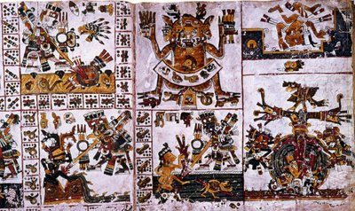 Detail from a Facsimile Copy of a Page of the Codex Borgia Showing the Attacks of Tlauizcalpantecuhtli, the God Venus by Unknown
